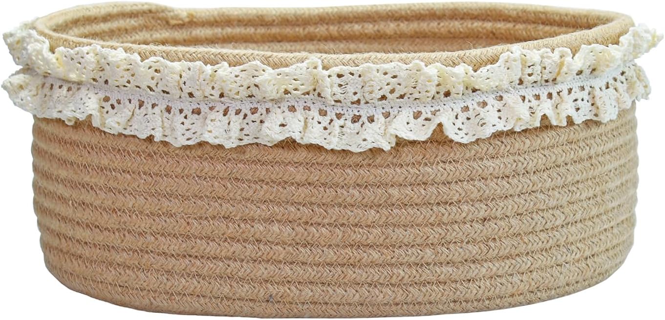 Baby Nursery Shelf - Small Brown Jute Woven Storage Basket