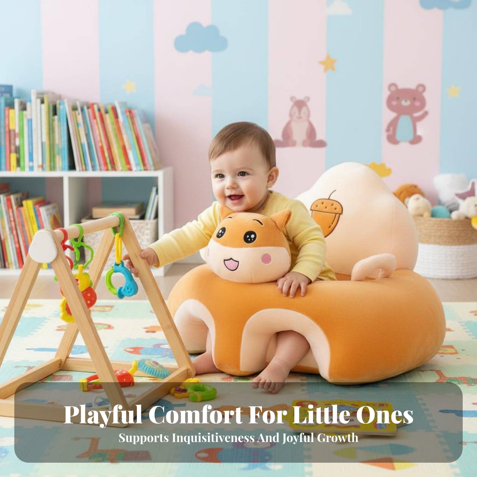 Baby Nursery Chair - Crown-Shaped Baby Sofa Helps Learn to
