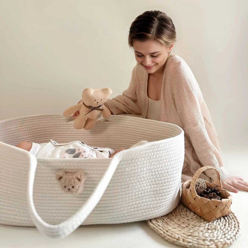 Baby Nursery Ornaments - 1PCS Baby Sleeping Cradle, Cotton Rope