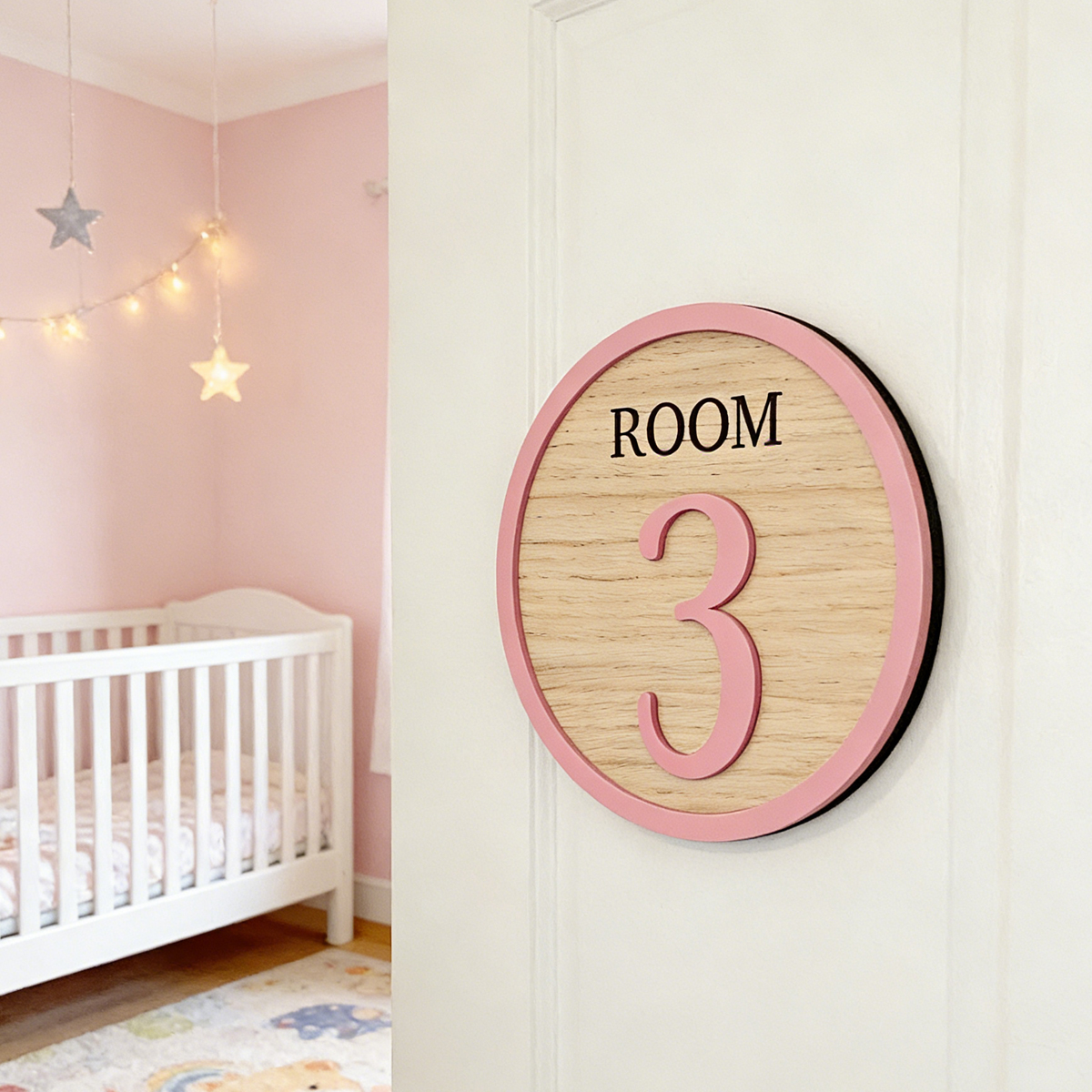 Baby Nursery Room - 1Pc Cutom Room Number Wooden Acrylic
