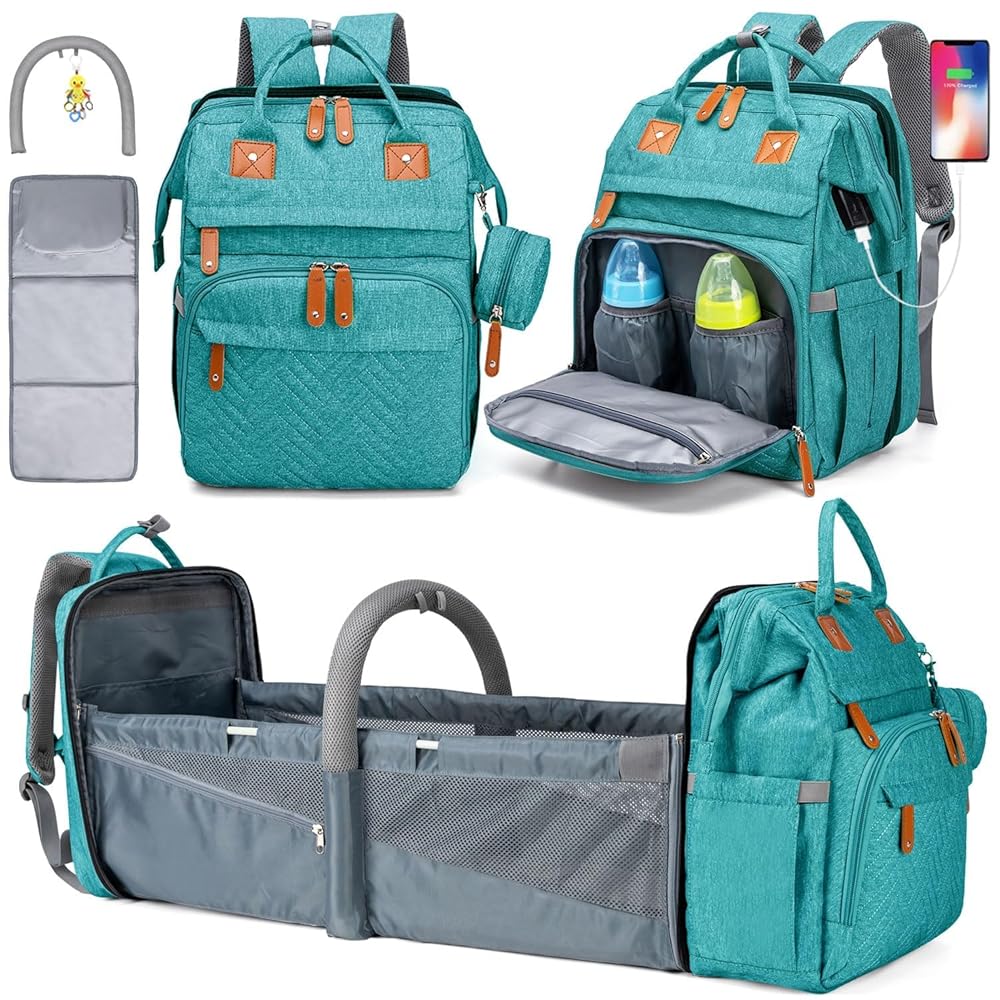 Baby Nursery Backpack - Kabaqoo 55L Multifunctional Bed Diaper Backpacks