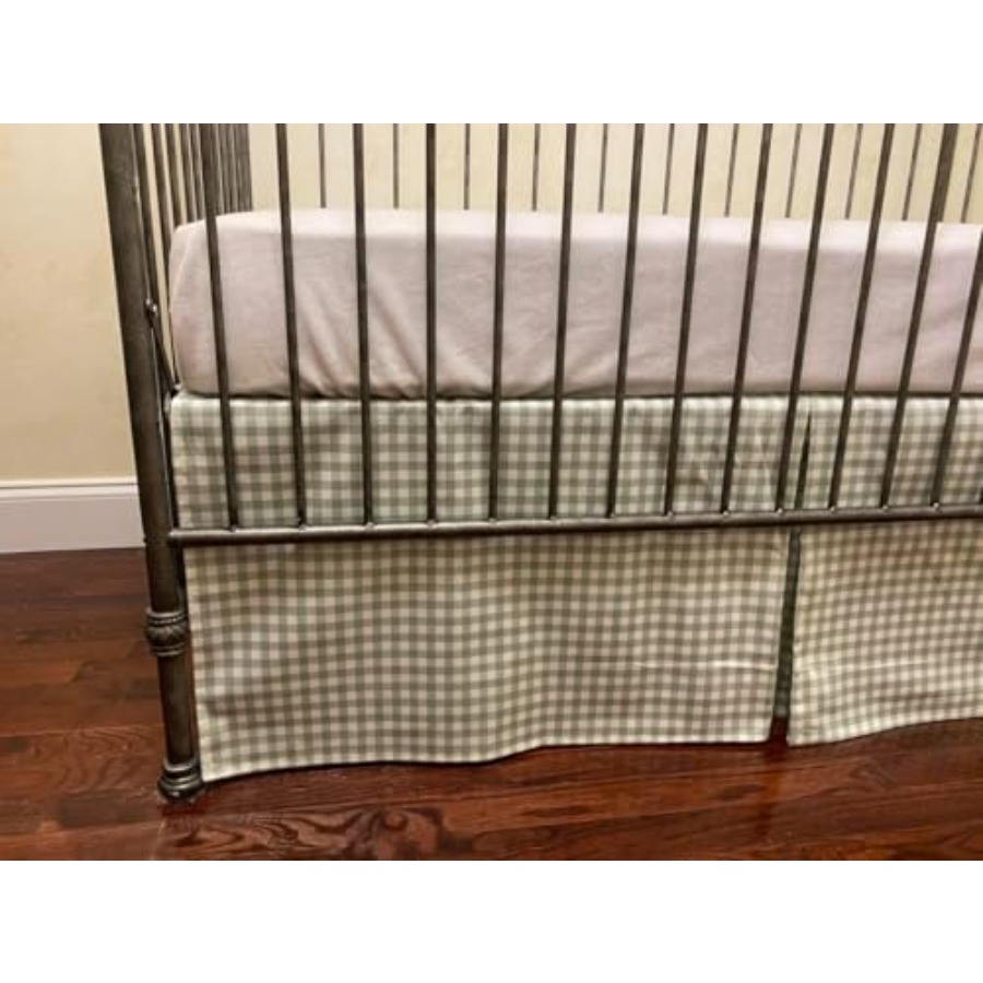 Baby Nursery Gender Neutral - Crib Skirt Gingham Tailored Baby Boy