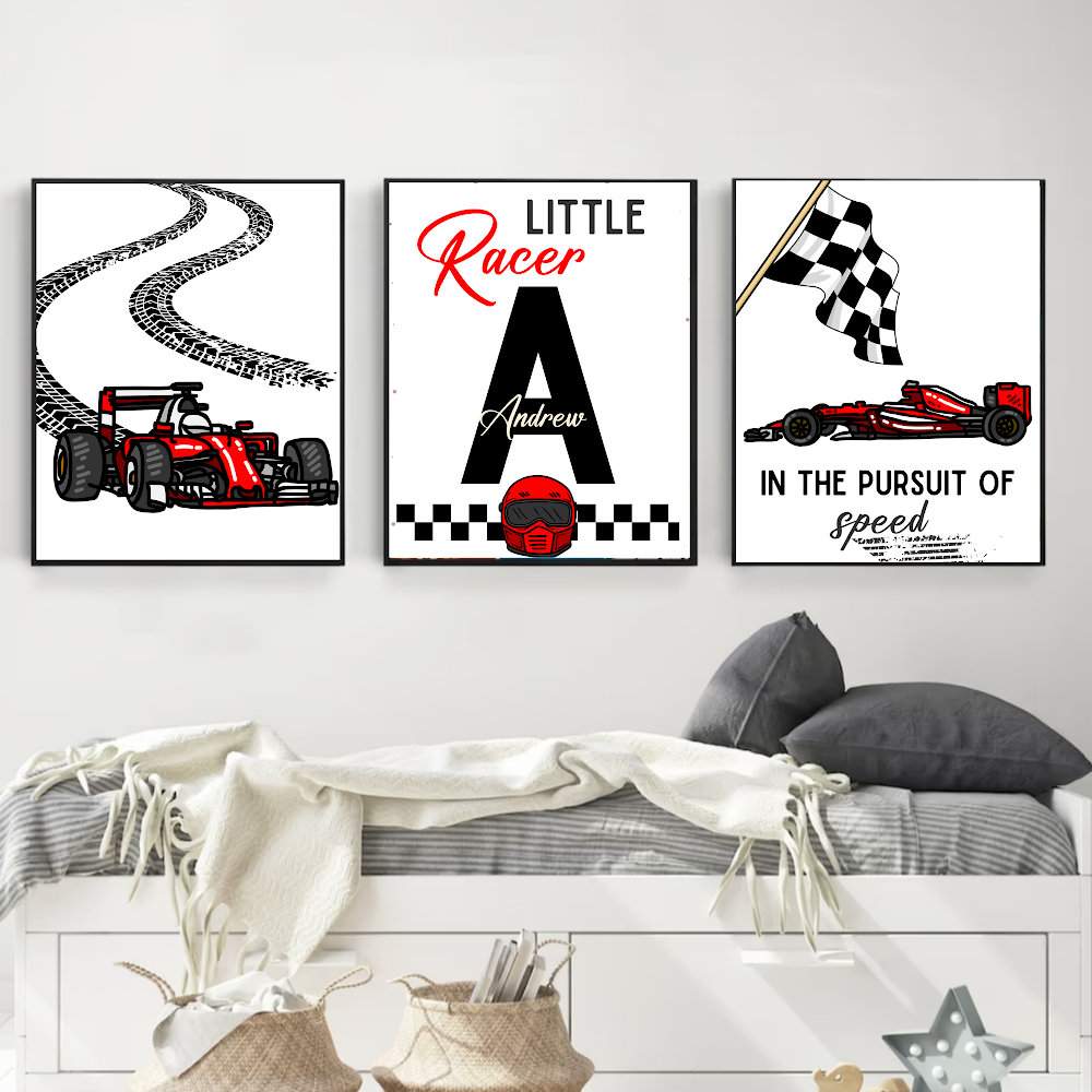 Custom Name Racing Car Nursery - Baby Nursery Room avaliação e preço