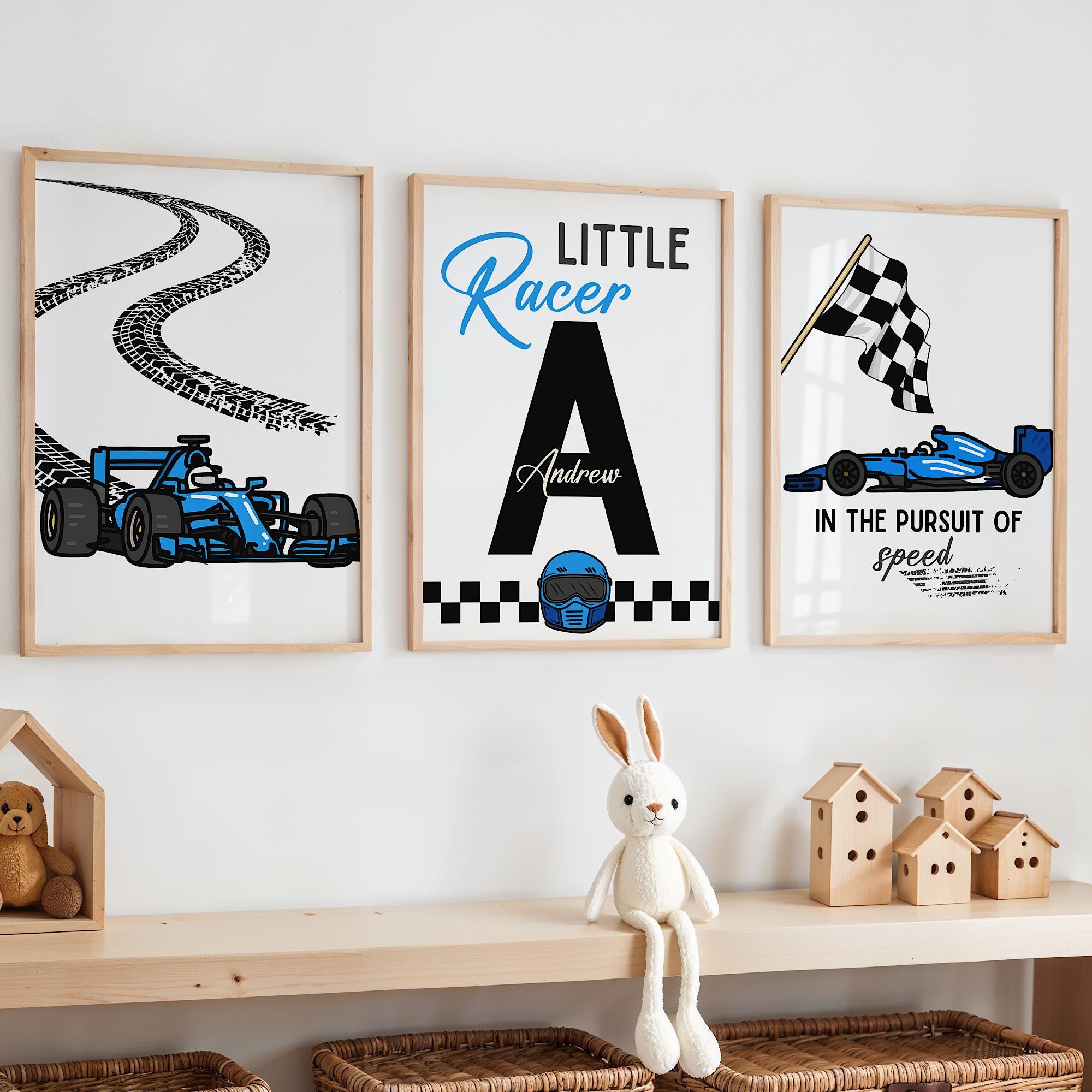 Custom Name Racing Car Nursery - Baby Nursery Room avaliação e preço