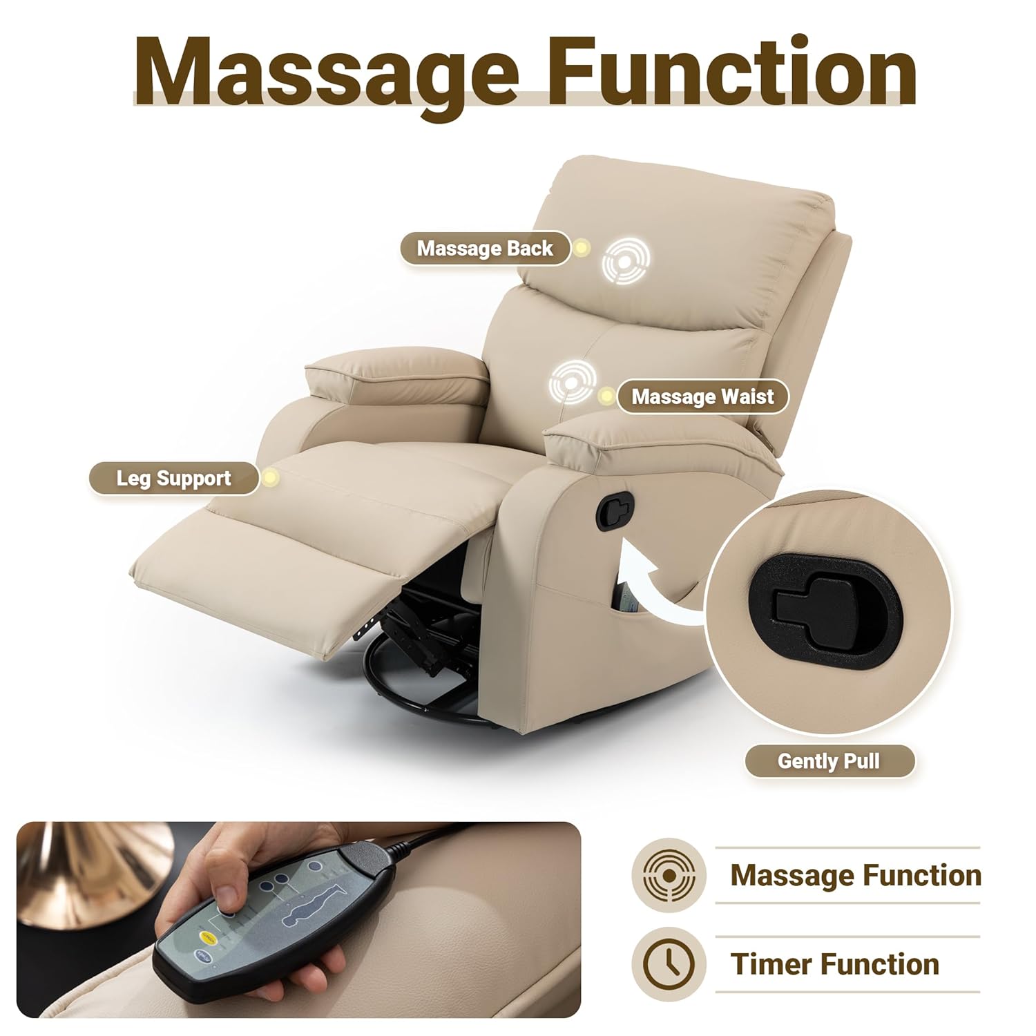 360° Swivel Rocking Massage Re - Rocking Chair Nursery avaliação e preço