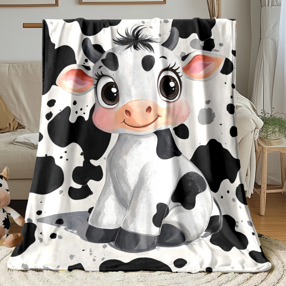 Cute Cartoon Cow Black White S - Baby Nursery Farm Theme avaliação e preço