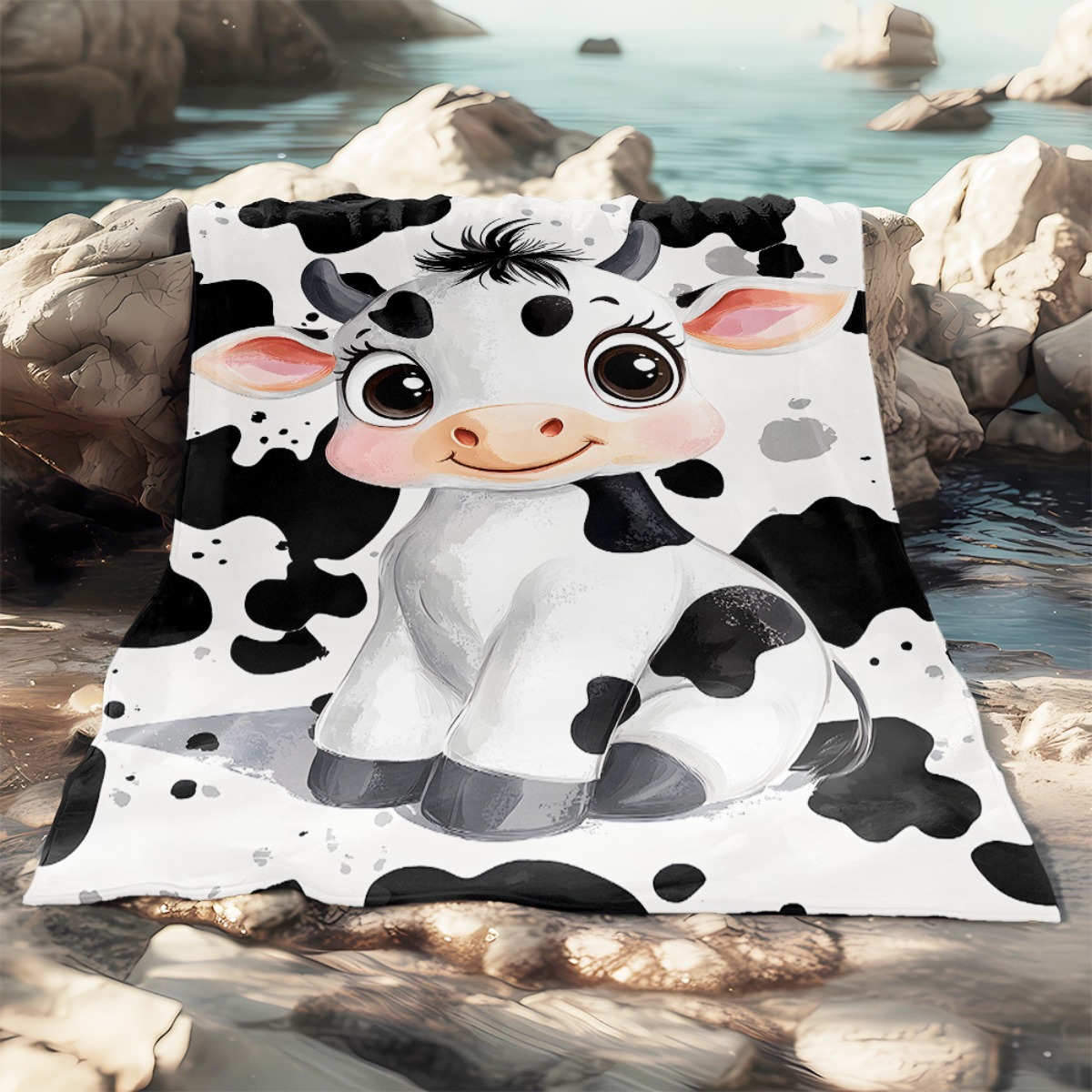 Cute Cartoon Cow Black White S - Baby Nursery Farm Theme avaliação e preço