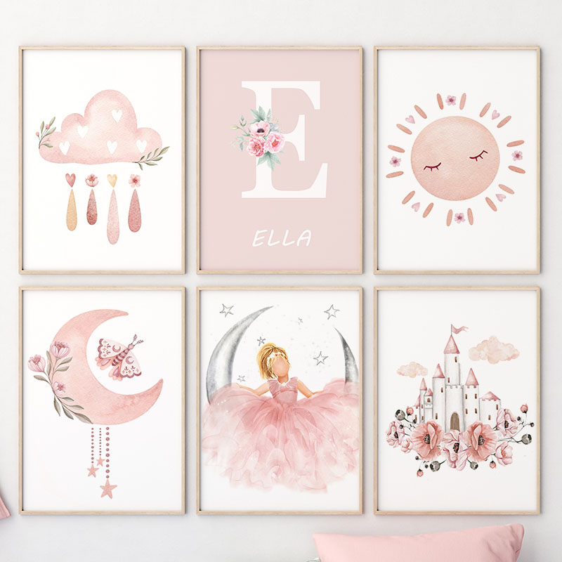 Pink Angel Girl Sun Moon Cloud - Baby Nursery Ornaments avaliação e preço