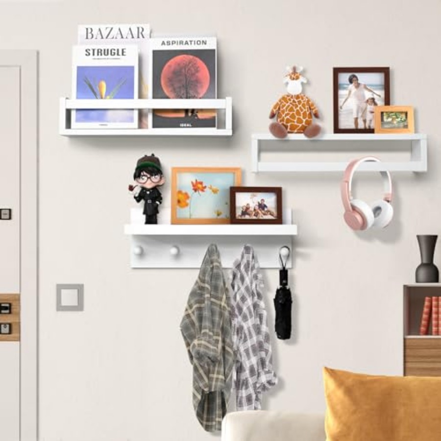 Set of Four Floating Book Shel - Baby Nursery Shelf avaliação e preço