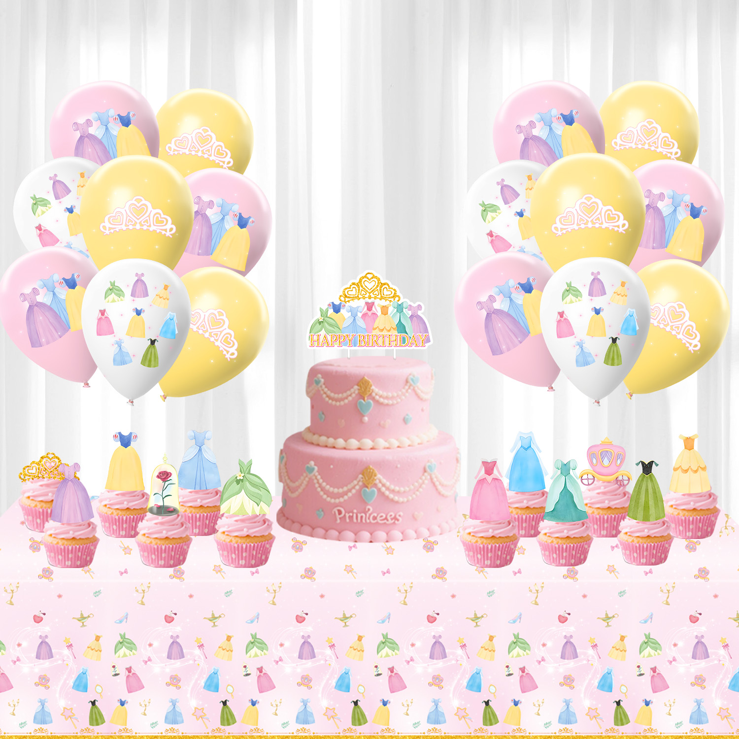 Princess Dress Girls Birthday  - Baby Nursery Decor Girl avaliação e preço