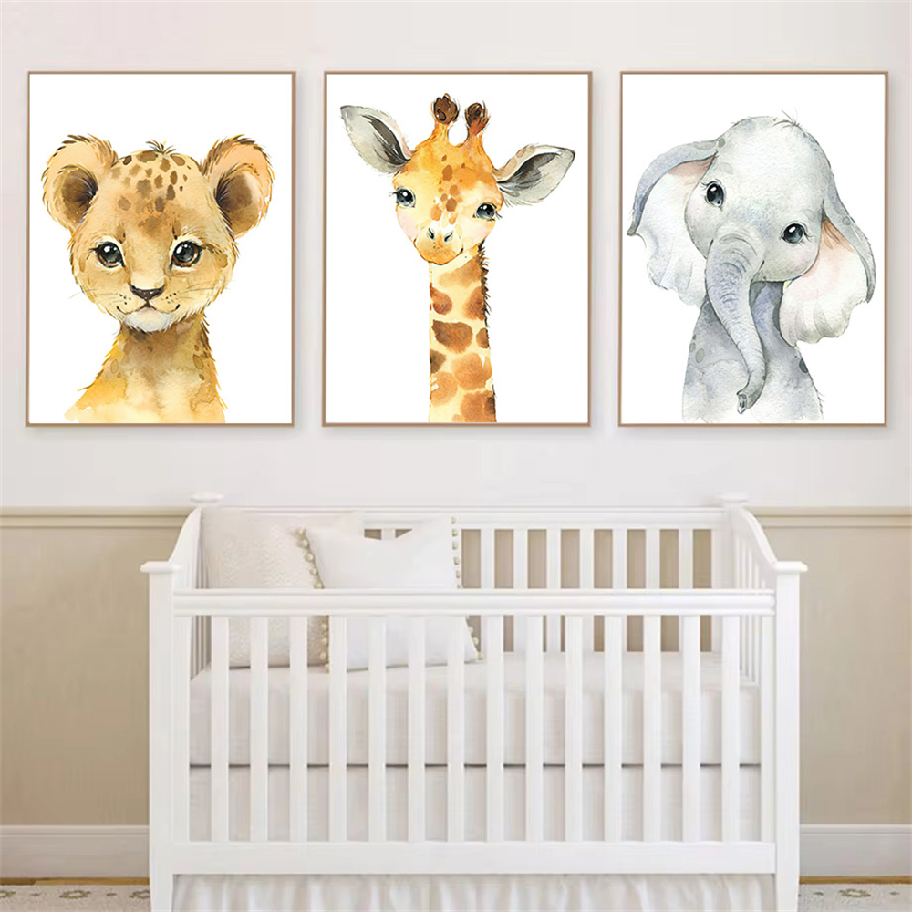 Safari Nursery Decor Set of 3  - Baby Nursery Animal Pictures avaliação e preço