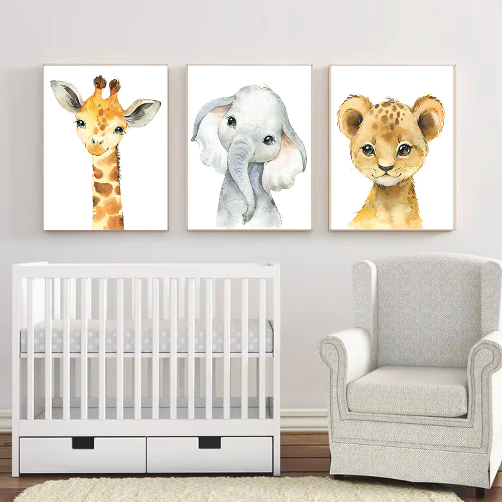 Safari Nursery Decor Set of 3  - Baby Nursery Animal Pictures avaliação e preço