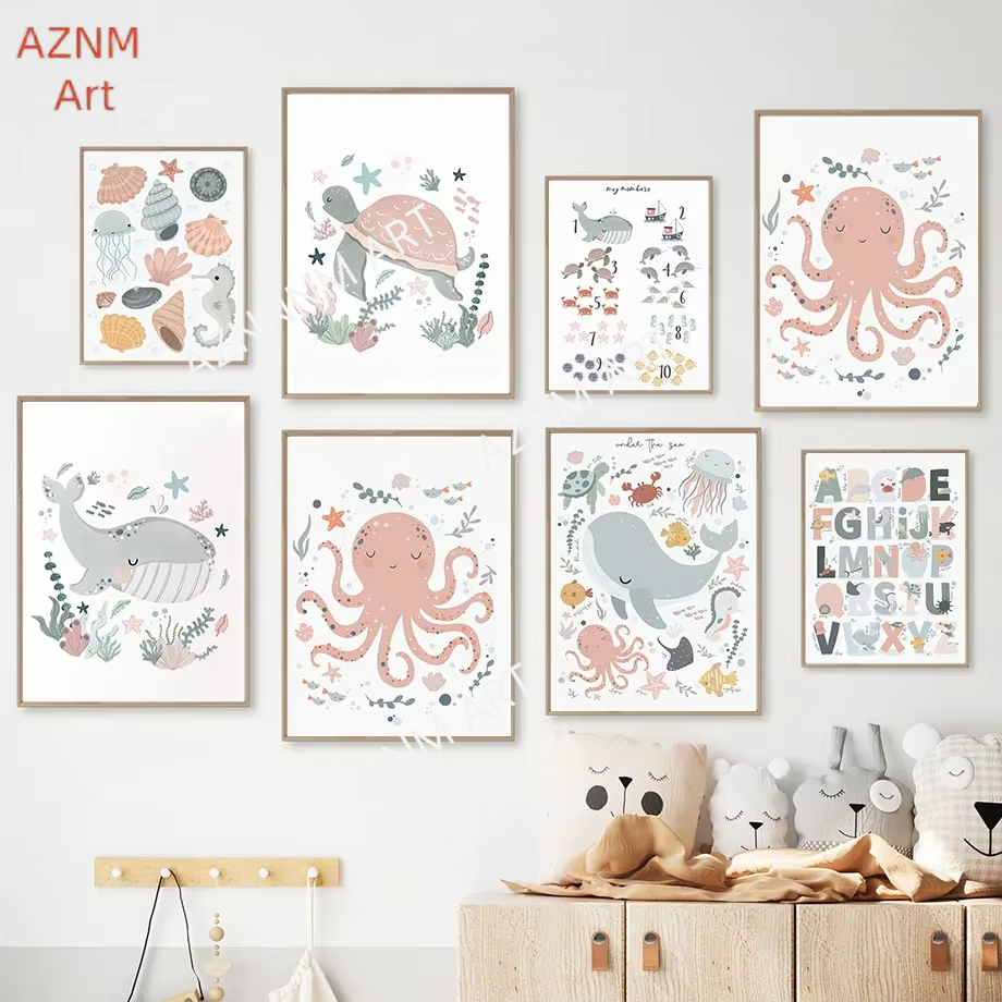 Under the Sea Nursery Wall Art - Baby Nursery Gender Neutral avaliação e preço