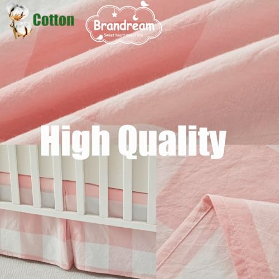 Crib Skirt Gingham Tailored Ba - Baby Nursery Gender Neutral avaliação e preço