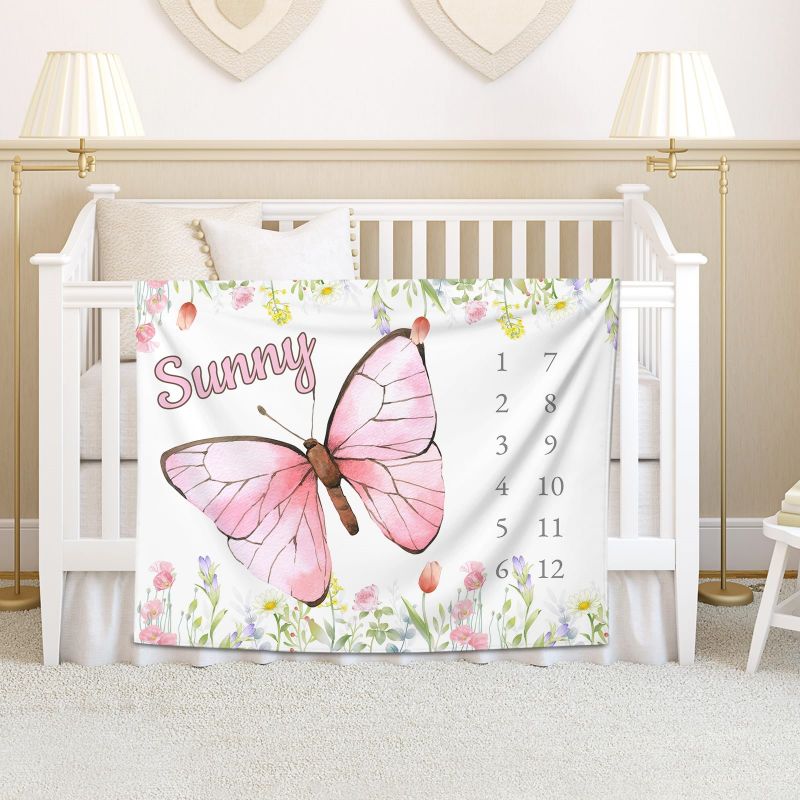 VIKAMA Watercolor Pink Butterf - Baby Nursery Decor Girl avaliação e preço
