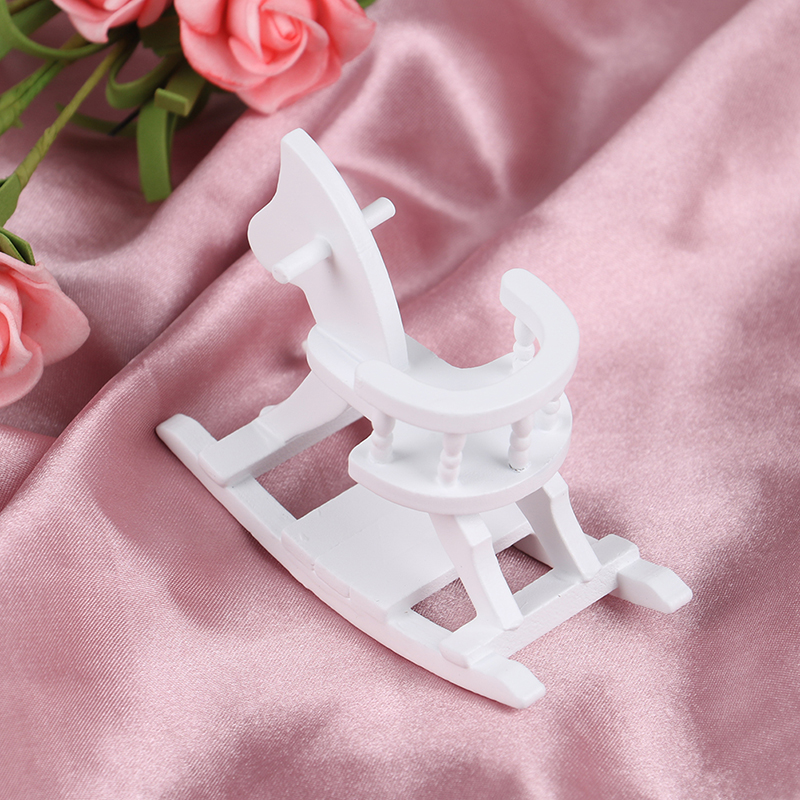 1/12 Dollhouse Miniature White - Rocking Chair Nursery avaliação e preço