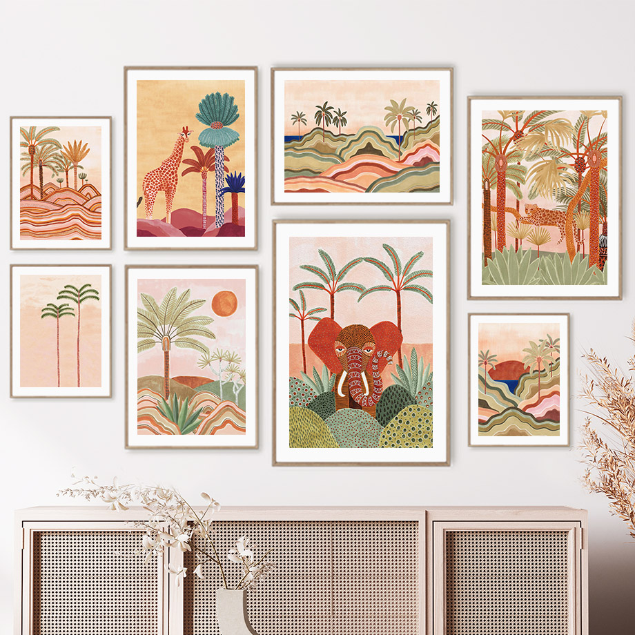 Watercolor Tropical Tree Giraf - Baby Nursery Ornaments avaliação e preço