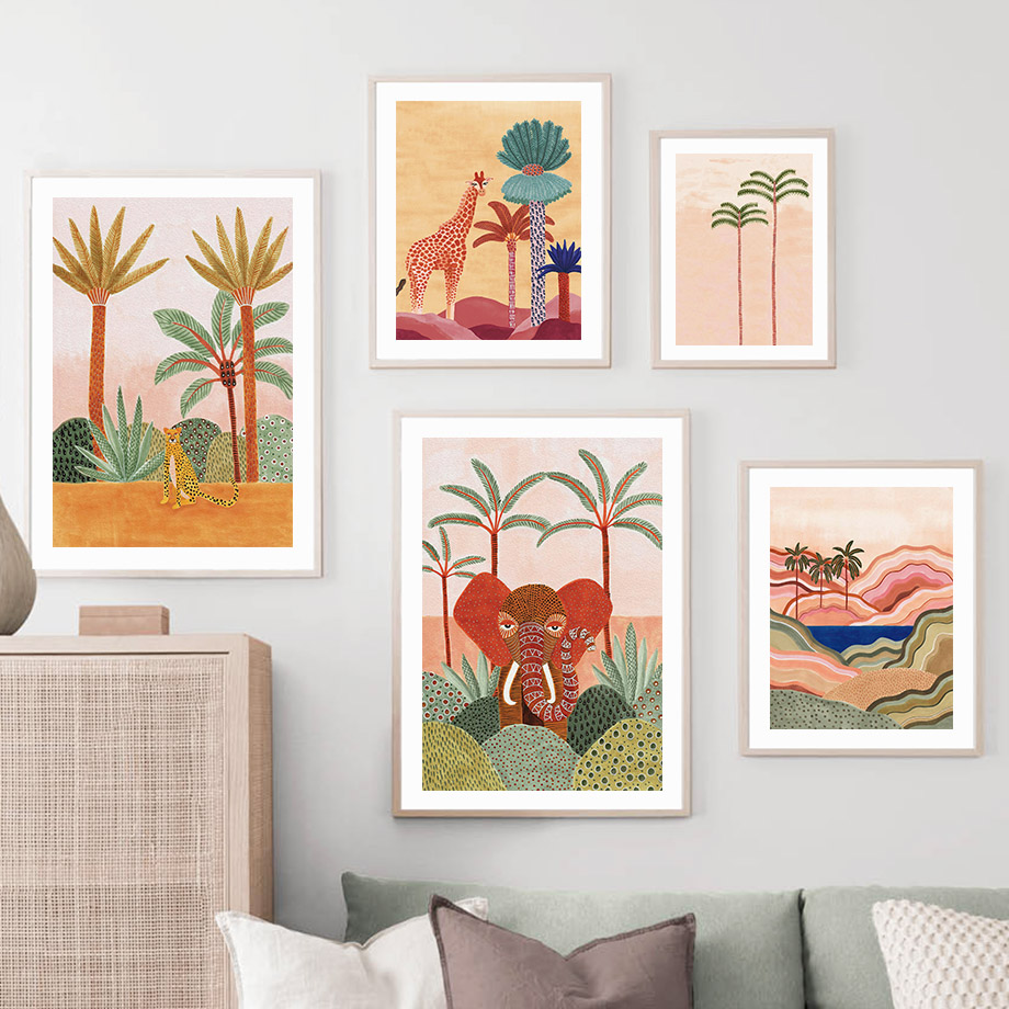 Watercolor Tropical Tree Giraf - Baby Nursery Ornaments avaliação e preço