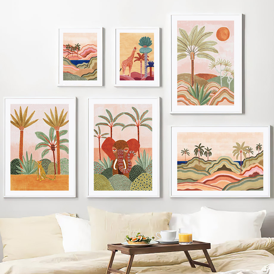 Watercolor Tropical Tree Giraf - Baby Nursery Ornaments avaliação e preço