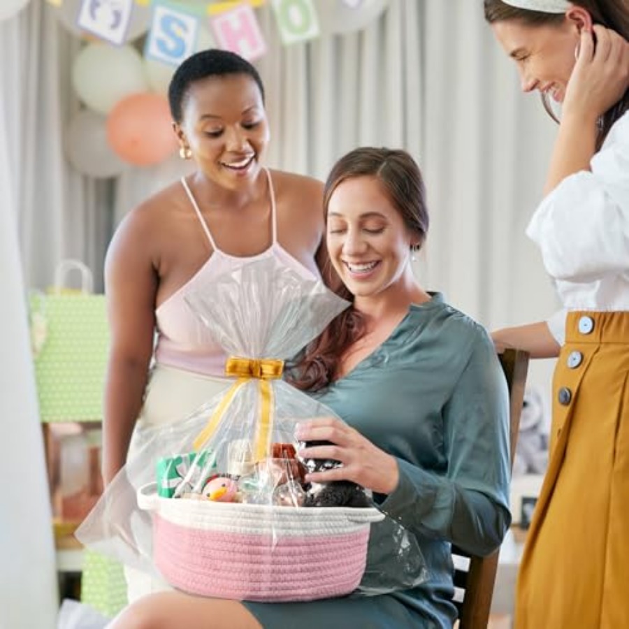 2 Pack Small Woven Basket with - Baby Bag Nursery avaliação e preço