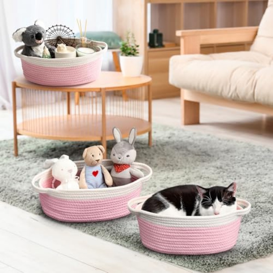 2 Pack Small Woven Basket with - Baby Bag Nursery avaliação e preço