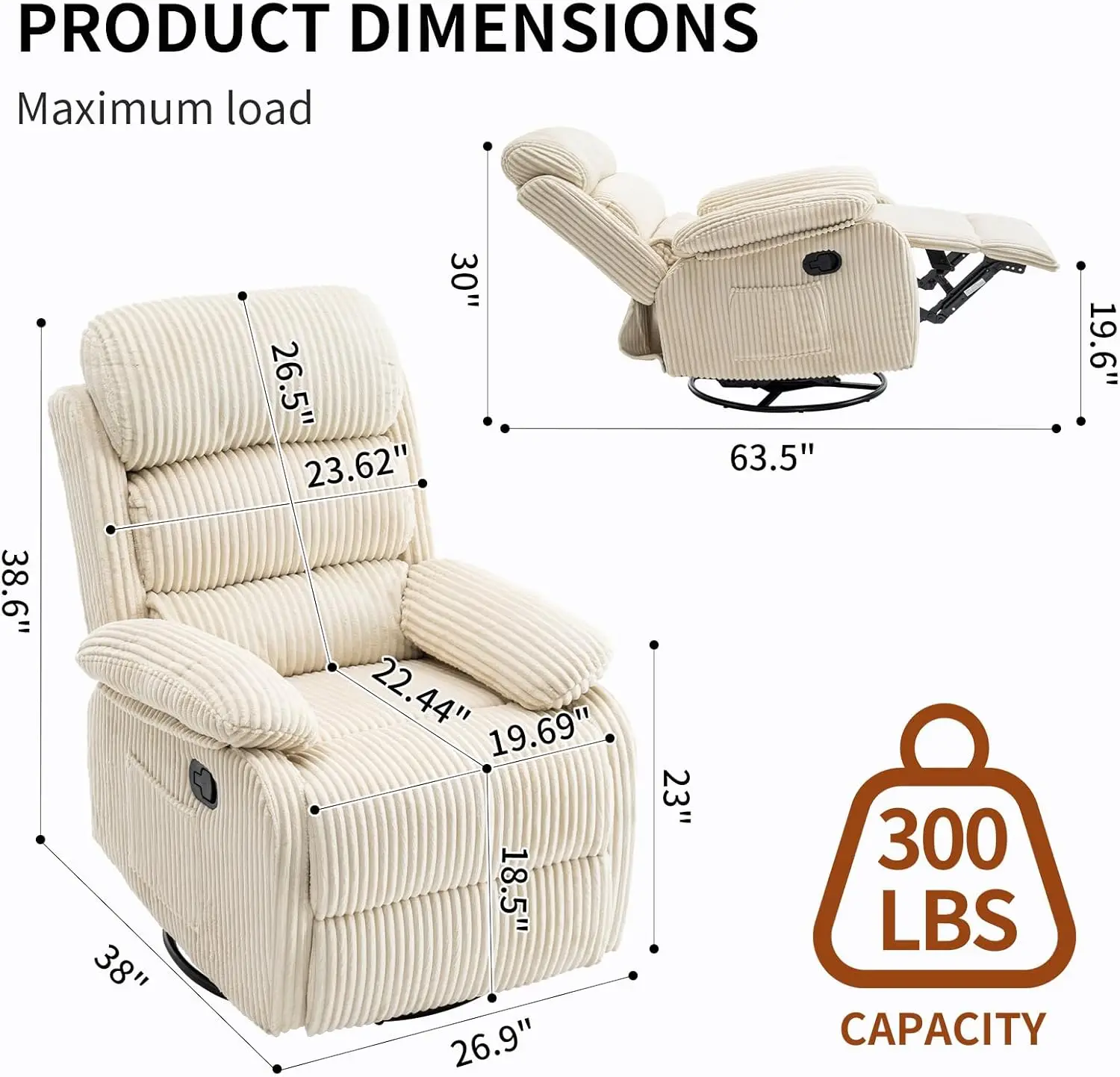 Adult 360° Rocking Recliner Ch - Rocking Chair Nursery avaliação e preço