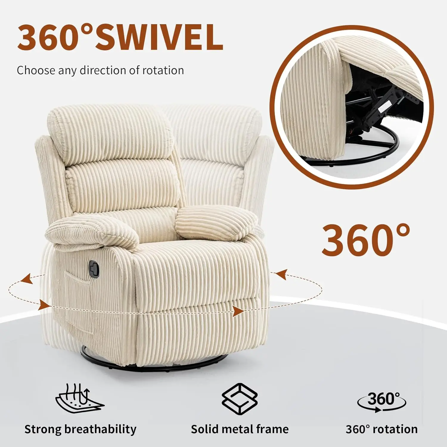 Adult 360° Rocking Recliner Ch - Rocking Chair Nursery avaliação e preço