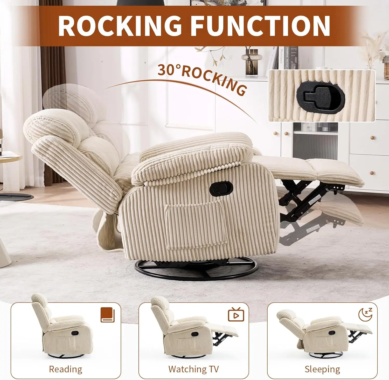 Adult 360° Rocking Recliner Ch - Rocking Chair Nursery avaliação e preço