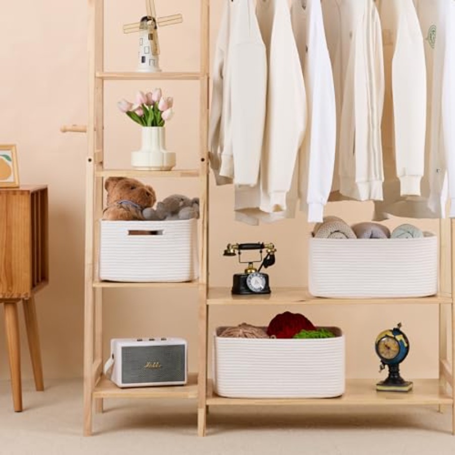 Large Storage Baskets for Orga - Baby Nursery Shelf avaliação e preço
