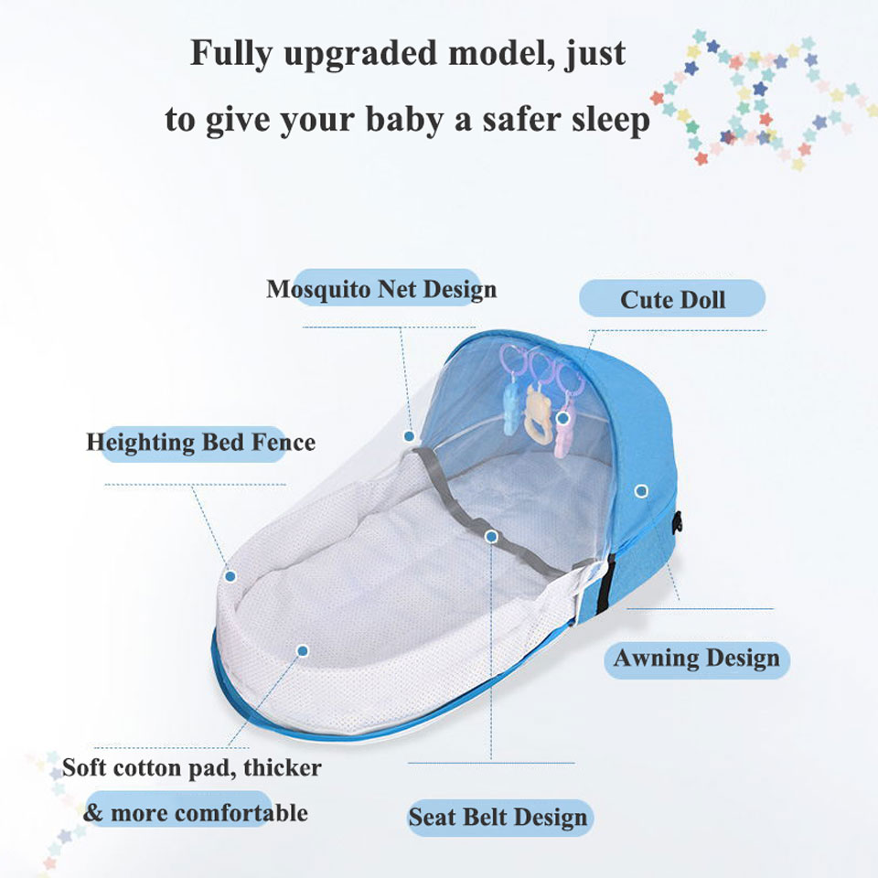 Portable Travel Baby Crib Fold - Rocking Chair Nursery avaliação e preço