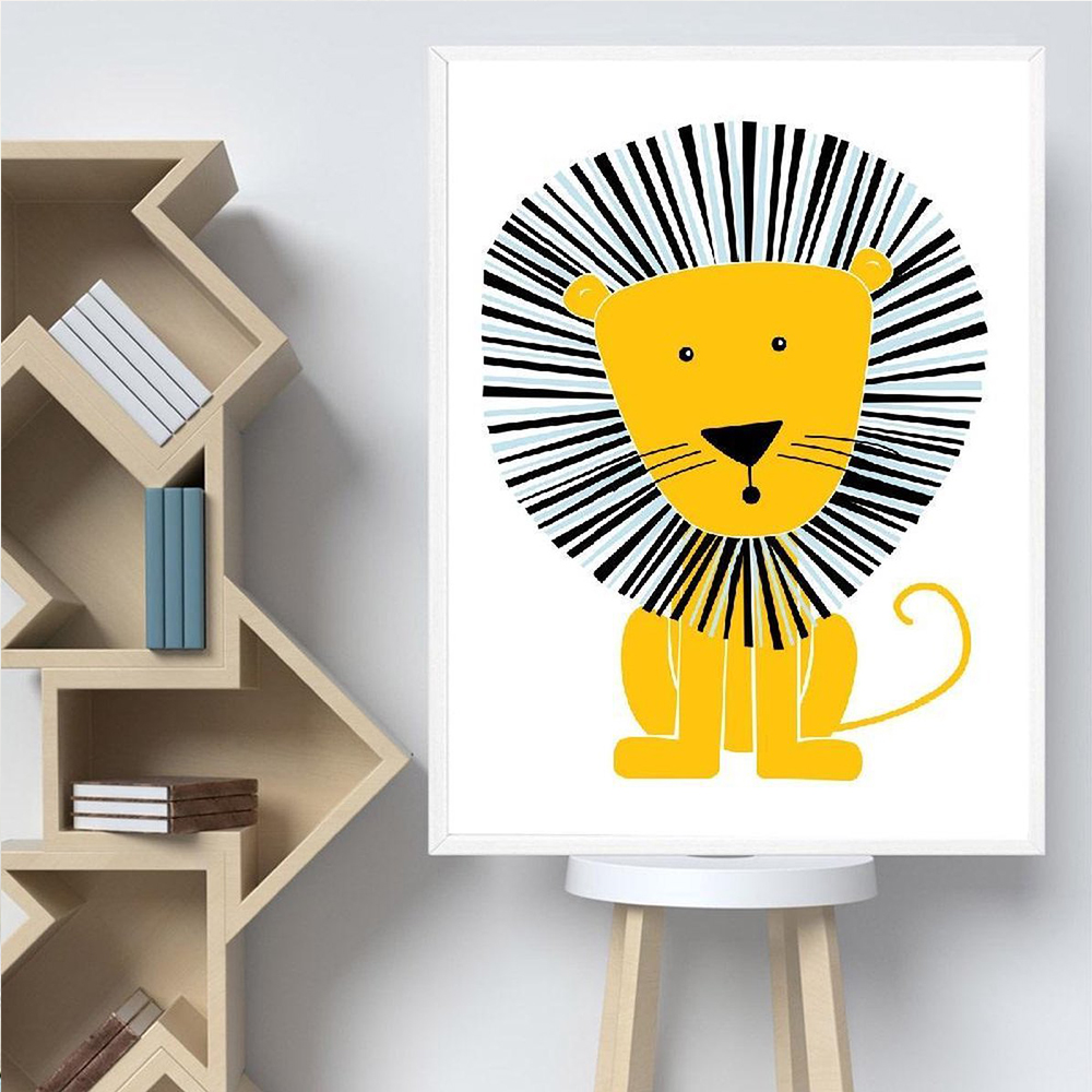 Cartoon Animal Posters Yellow  - Baby Nursery Yellow Walls avaliação e preço