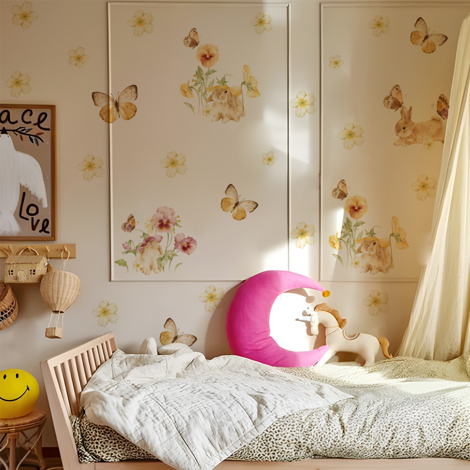 Butterfly Wall Decals Rabbit W - Baby Nursery Yellow Walls avaliação e preço
