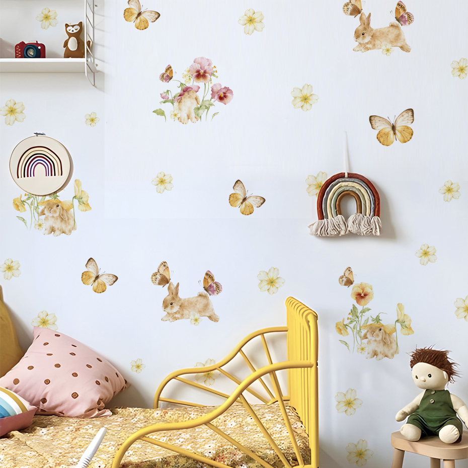 Butterfly Wall Decals Rabbit W - Baby Nursery Yellow Walls avaliação e preço