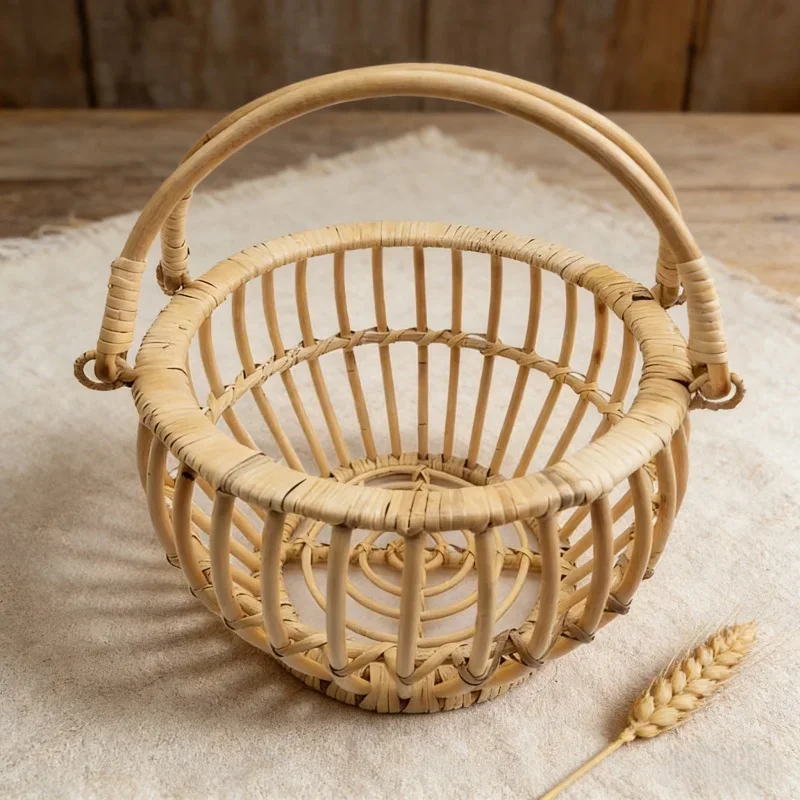Infant Posing Bed Retro Rattan - Baby Nursery Chair avaliação e preço