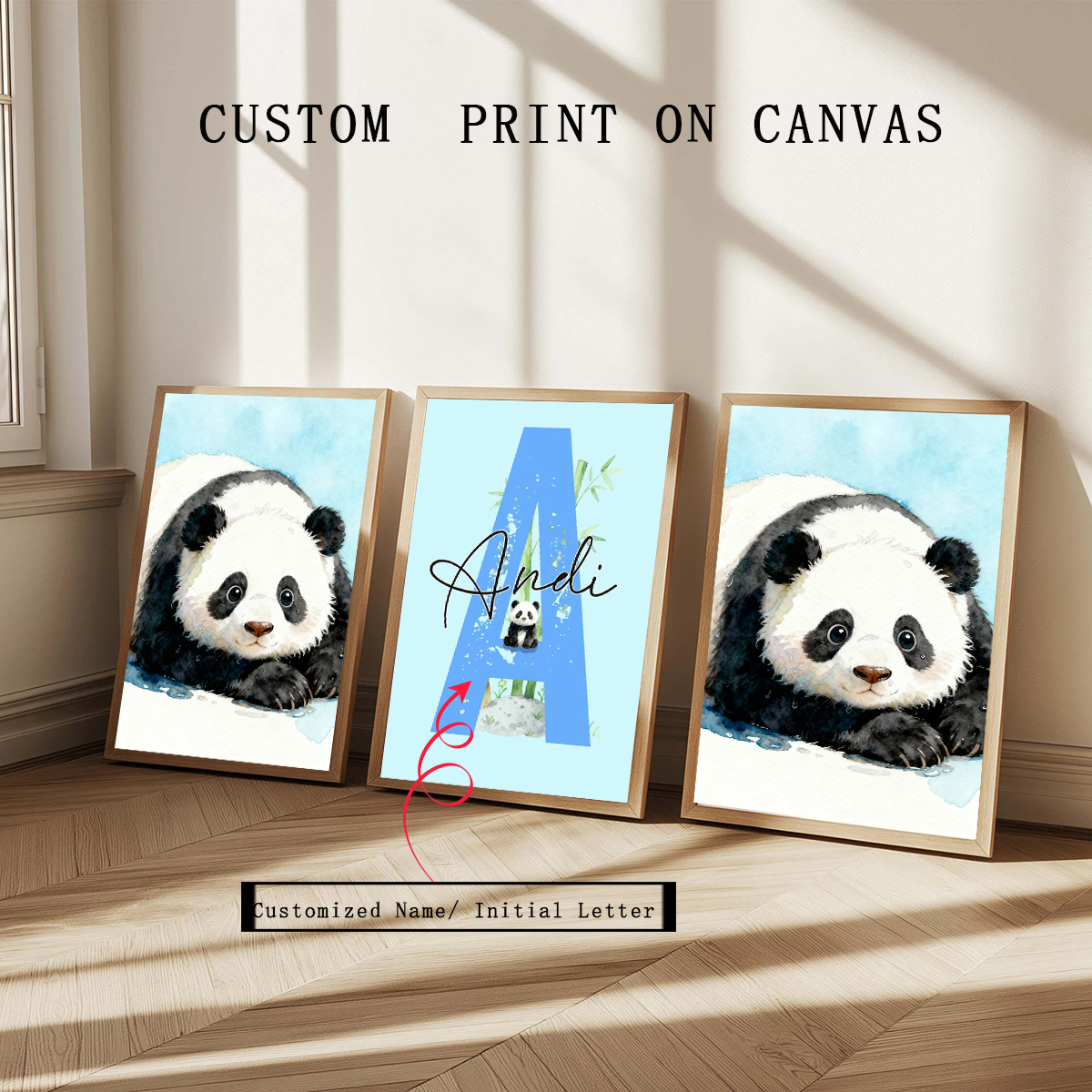 3pcs Personalized Panda Nurser - Baby Nursery Decor Girl avaliação e preço