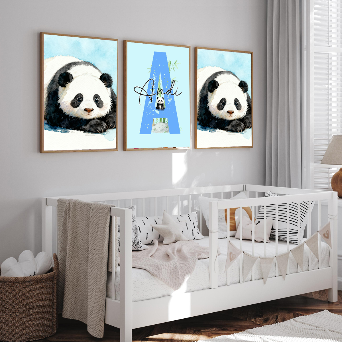 3pcs Personalized Panda Nurser - Baby Nursery Decor Girl avaliação e preço