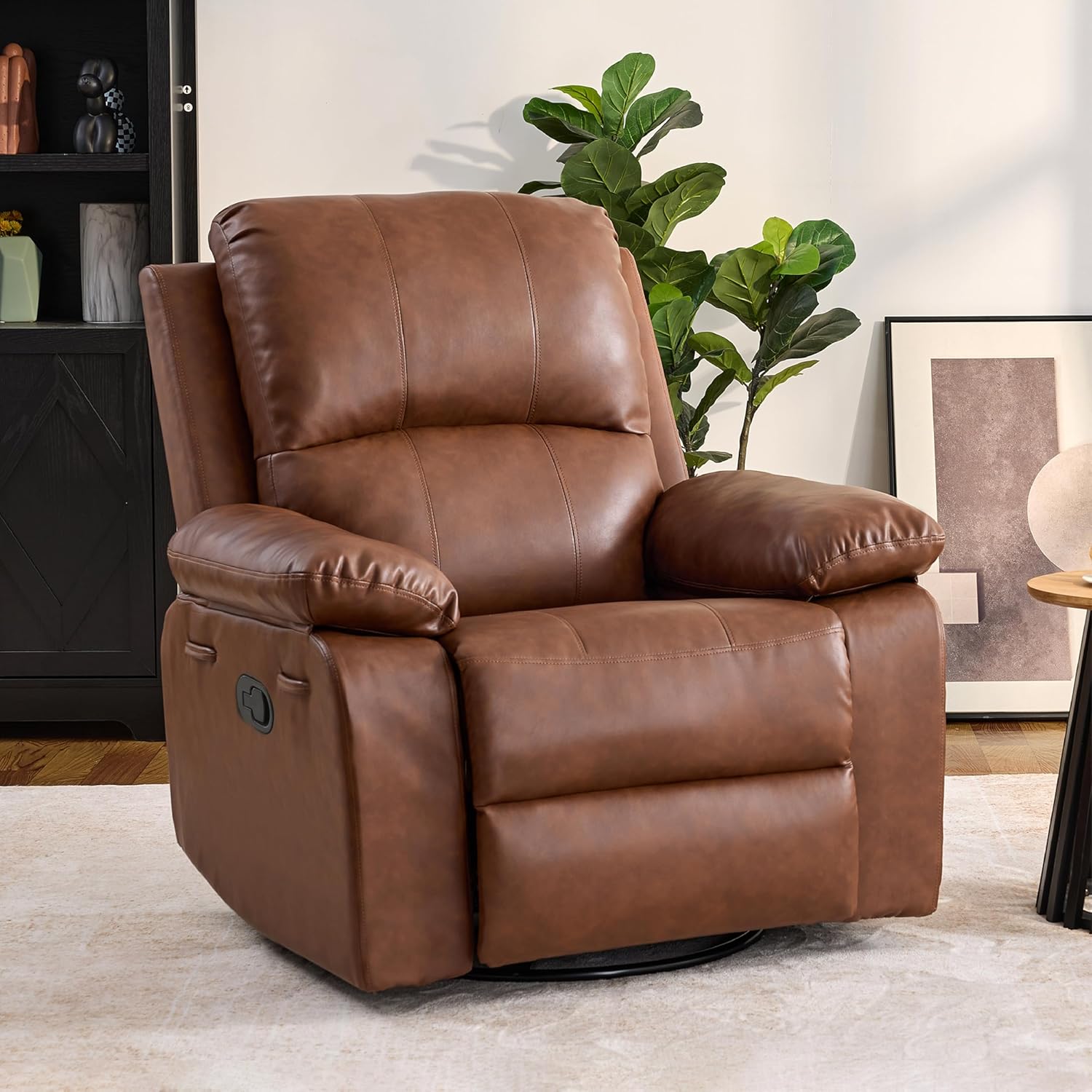 360° Swivel Rocking Leather Re - Rocking Chair Nursery avaliação e preço