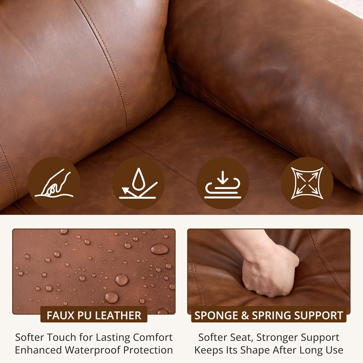 360° Swivel Rocking Leather Re - Rocking Chair Nursery avaliação e preço