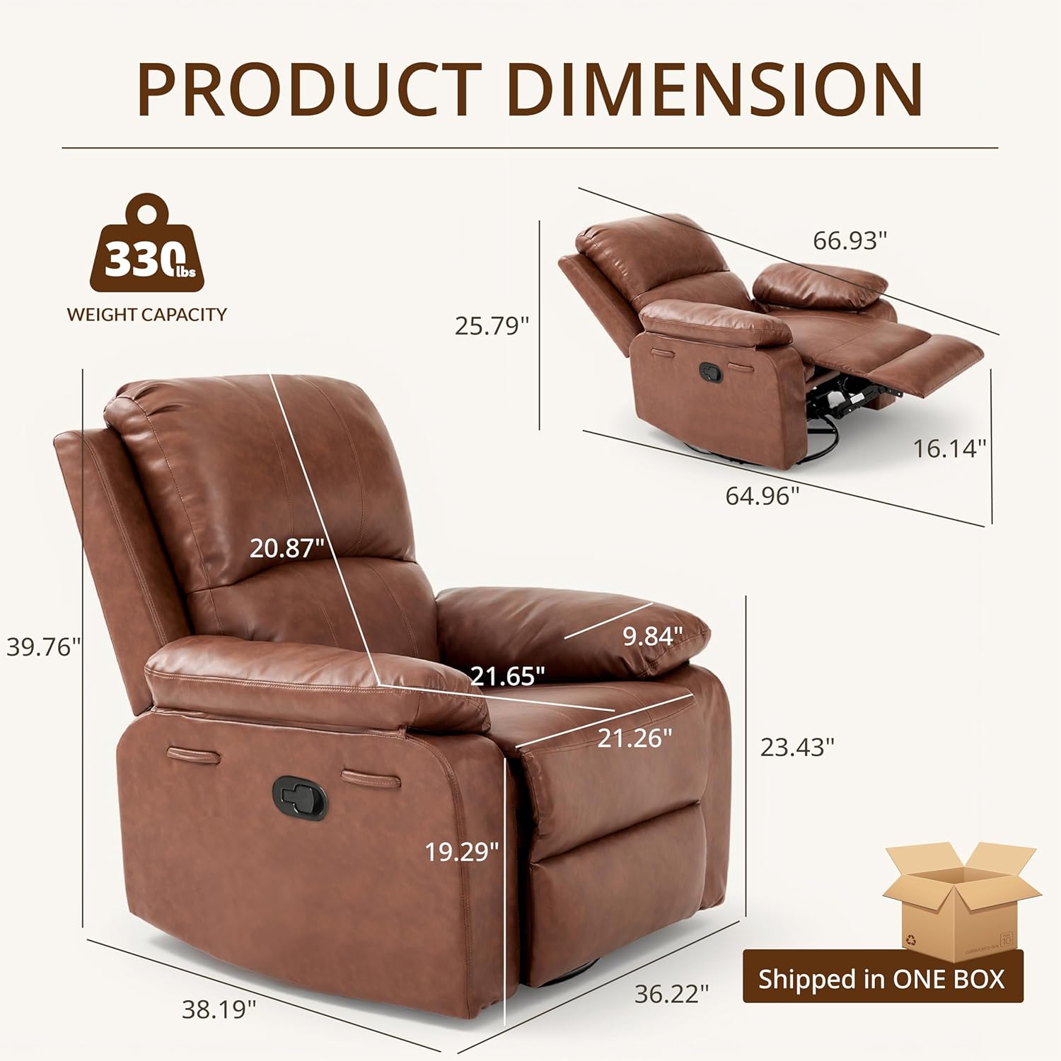 360° Swivel Rocking Leather Re - Rocking Chair Nursery avaliação e preço