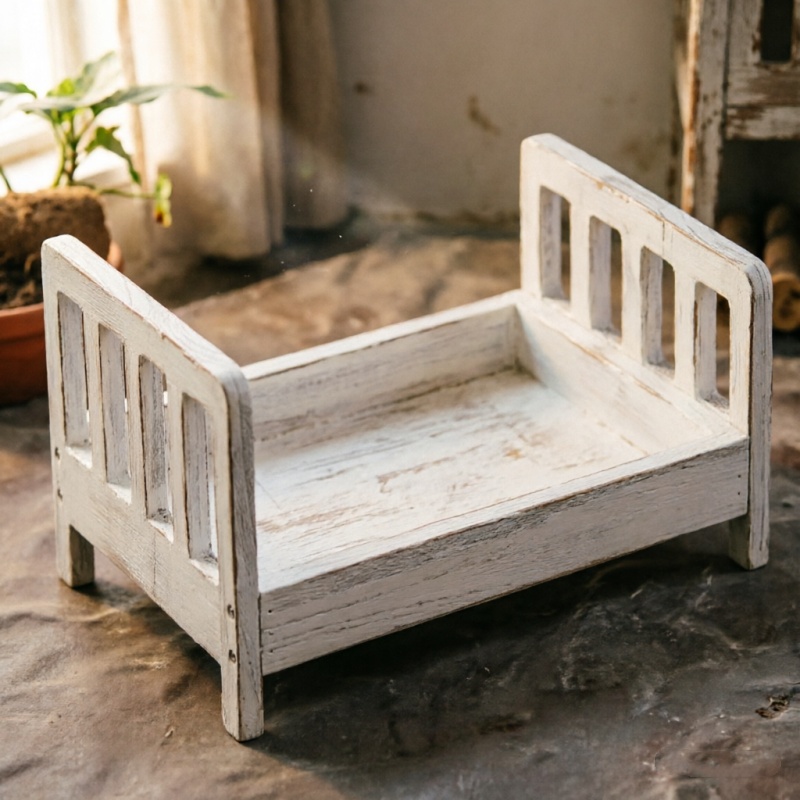 Infant Posing Sofa Retro Wood  - Baby Nursery Chair avaliação e preço