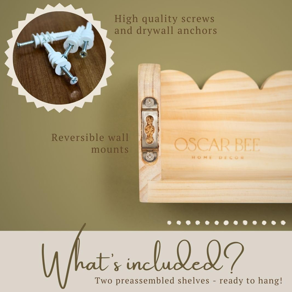 Boho Wooden Wall Shelf, Natura - Baby Nursery Shelf avaliação e preço