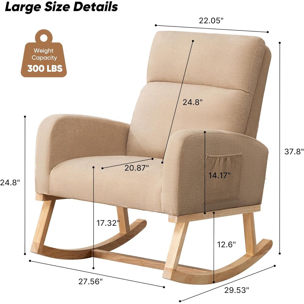 Upholstered Fabric Nursery Roc - Rocking Chair Nursery avaliação e preço