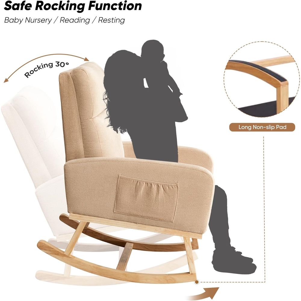 Upholstered Fabric Nursery Roc - Rocking Chair Nursery avaliação e preço