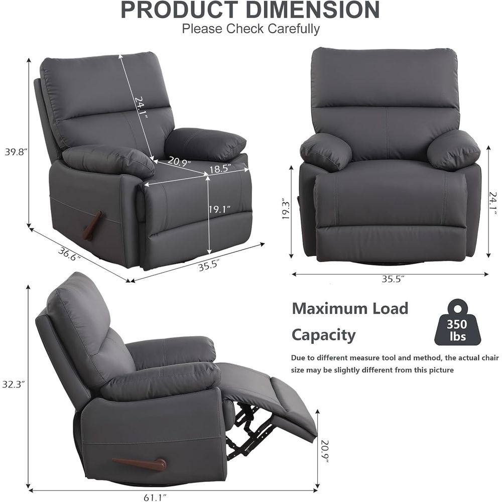 Grey 360° Swivel Recliner Chai - Rocking Chair Nursery avaliação e preço