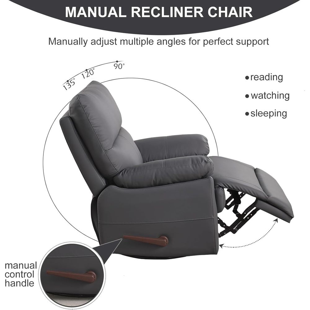 Grey 360° Swivel Recliner Chai - Rocking Chair Nursery avaliação e preço