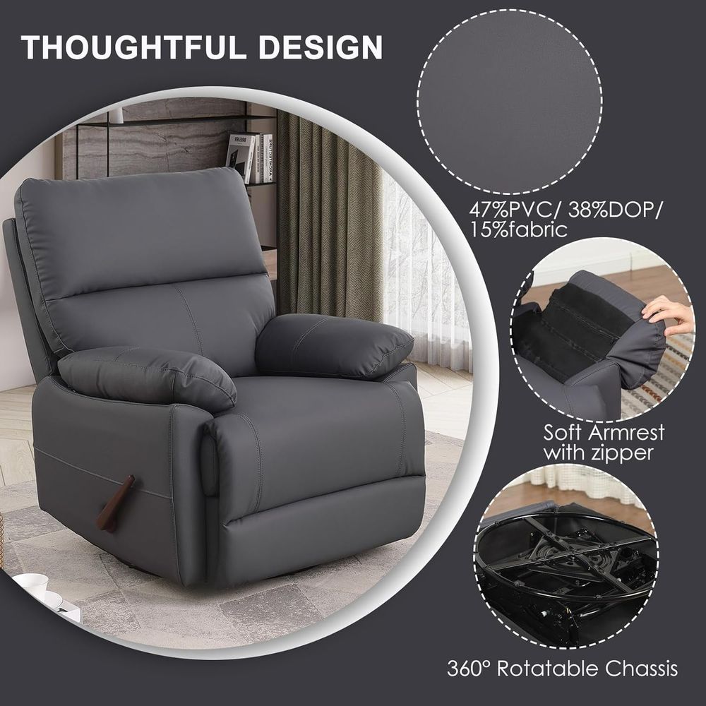 Grey 360° Swivel Recliner Chai - Rocking Chair Nursery avaliação e preço