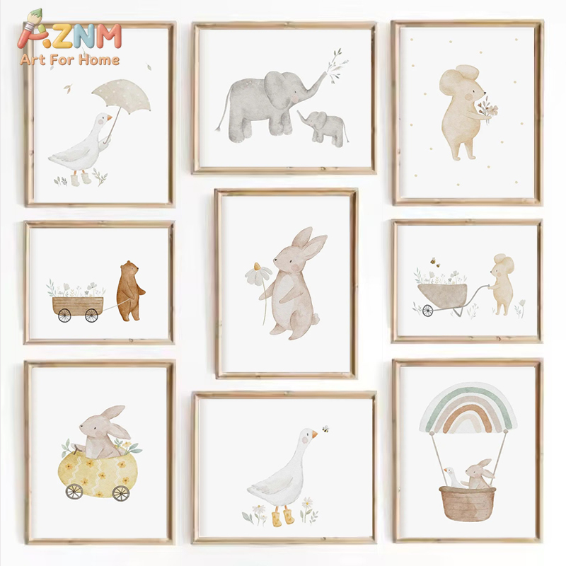 AZNM Watercolor Neutral Baby A - Baby Nursery Gender Neutral avaliação e preço