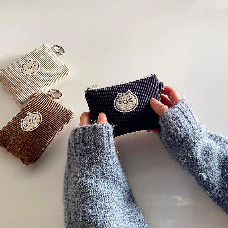 Durable Corduroy Coin Purse So - Diaper Wallet Portable avaliação e preço