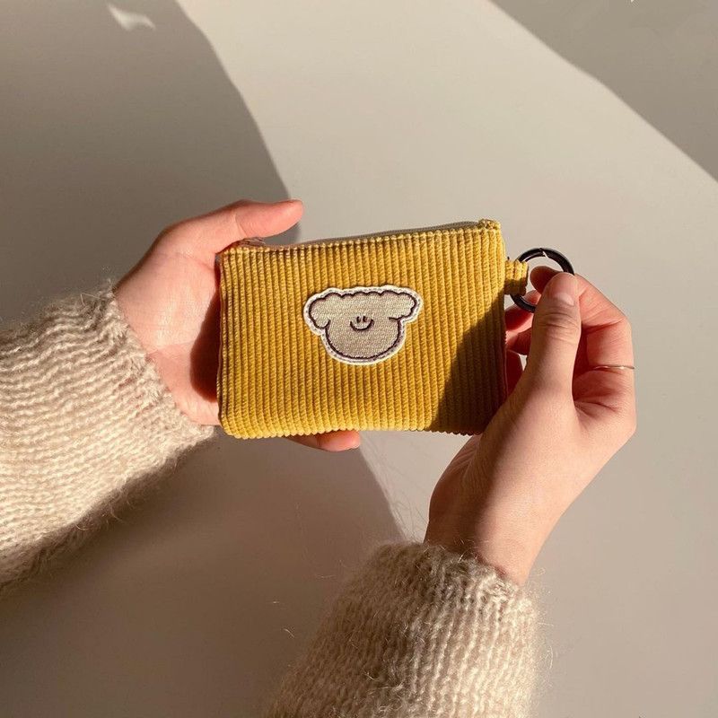 Durable Corduroy Coin Purse So - Diaper Wallet Portable avaliação e preço