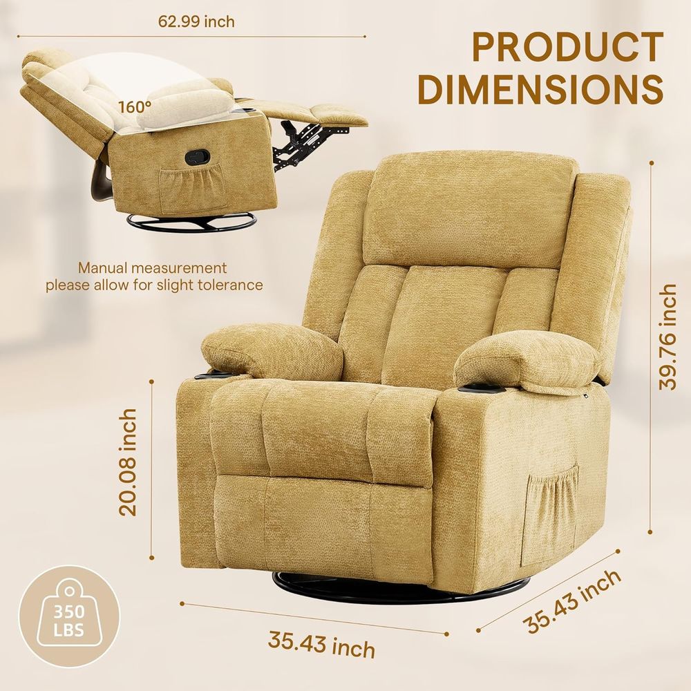 360° Swivel Rocker Recliner Ch - Rocking Chair Nursery avaliação e preço